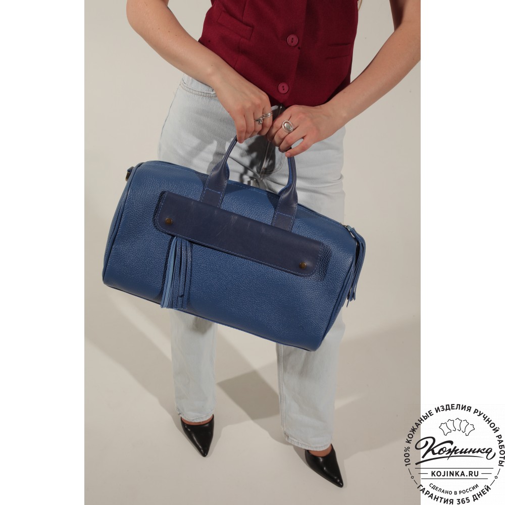 Женская кожаная сумка "Византия" (синий)